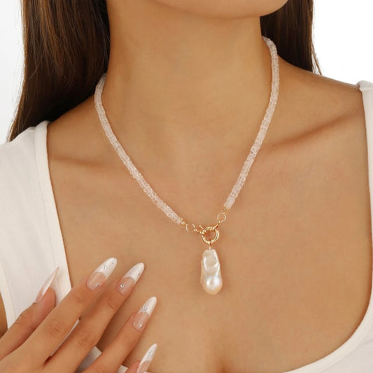 Clear Quartz Beaded Necklace