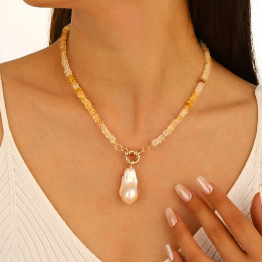 Citrine Beaded Necklace