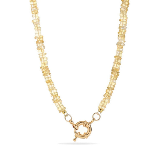 Pale Citrine Initial Necklace