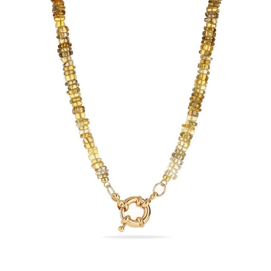 Golden Citrine Initial Necklace