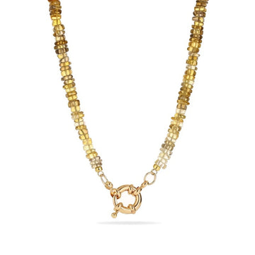 Golden Citrine Initial Necklace