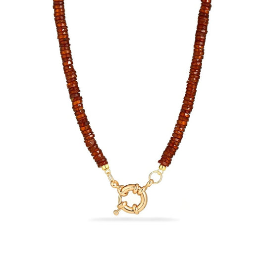 Hessonite Garnet Beaded Necklace