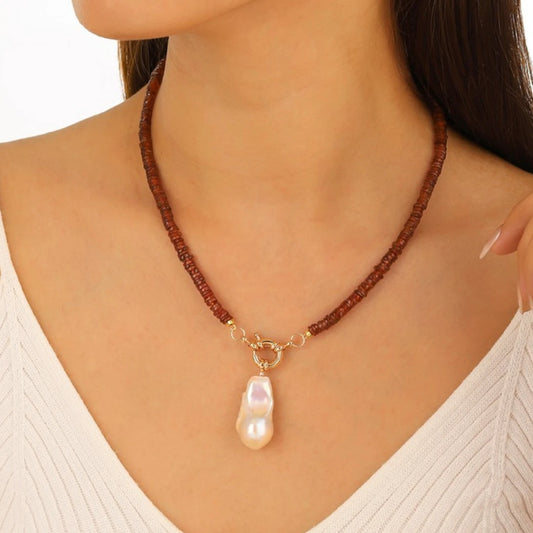 Hessonite Garnet Beaded Necklace