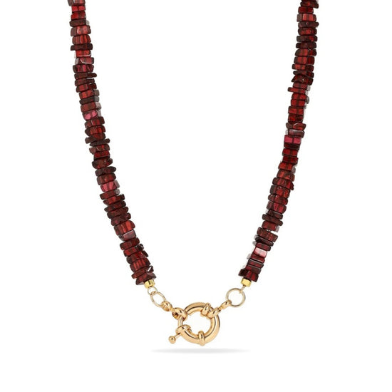 Garnet Initial Necklace