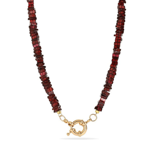 Garnet Initial Necklace