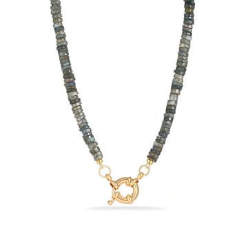 Gray Moonstone Beaded Necklace