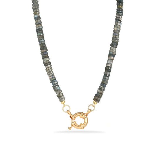 Gray Moonstone Beaded Necklace