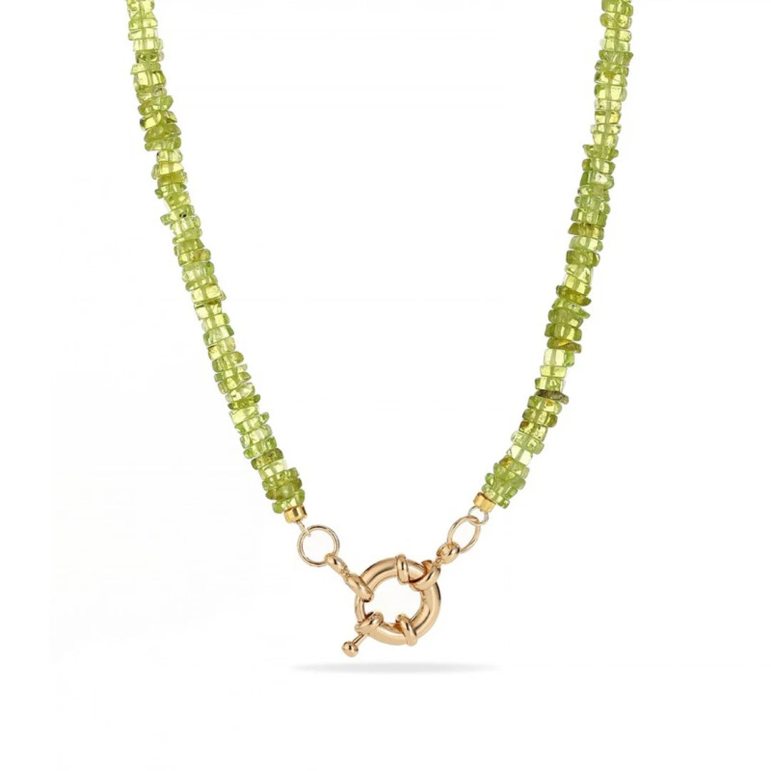Peridot Initial Necklace