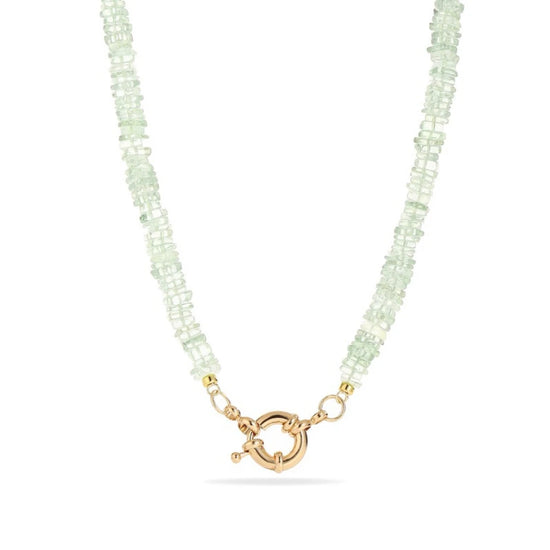 Prehnite Initial Necklace