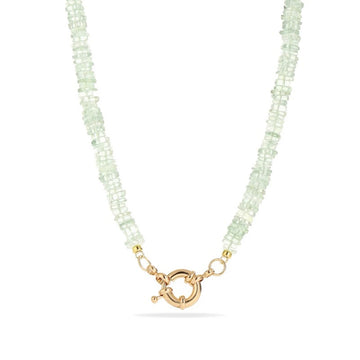 Prehnite Initial Necklace