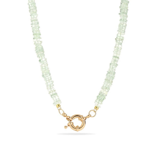 Prehnite Initial Necklace