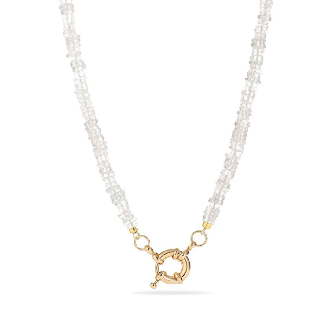 Rose Quartz Initial Necklace