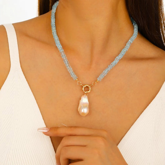 Blue Topaz Chain Necklace