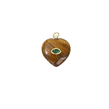 Large Tiger's Eye Heart Charm