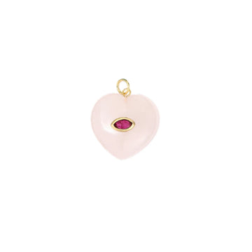 Large Rose Quartz Heart Charm