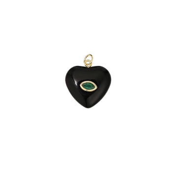 Large Black Onyx Heart Charm