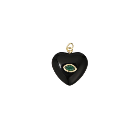 Large Black Onyx Heart Charm