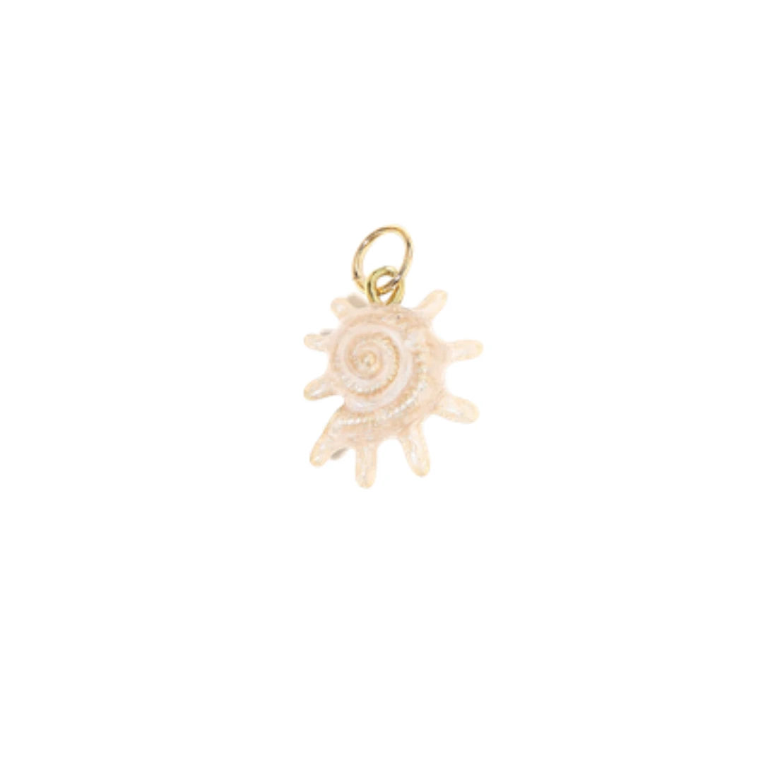 White Sunburst Shell Charm
