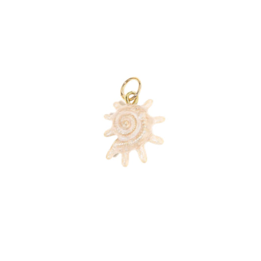White Sunburst Shell Charm