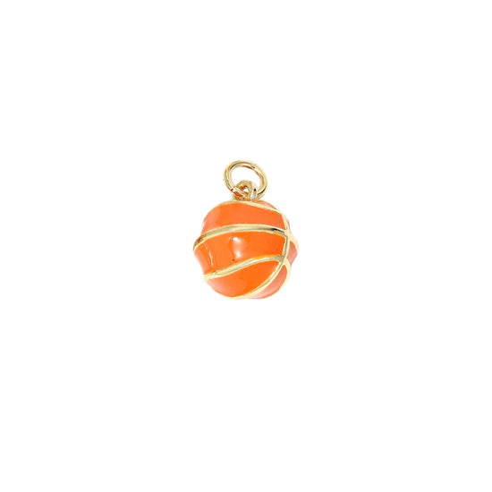 Orange Enamel Basketball Charm