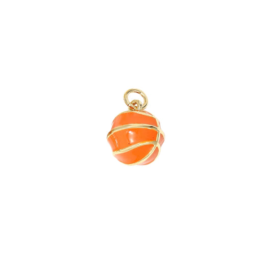 Orange Enamel Basketball Charm