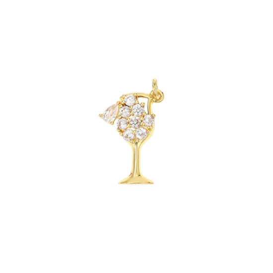 CZ Crystal Cocktail Glass Charm
