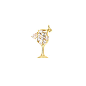 CZ Crystal Cocktail Glass Charm