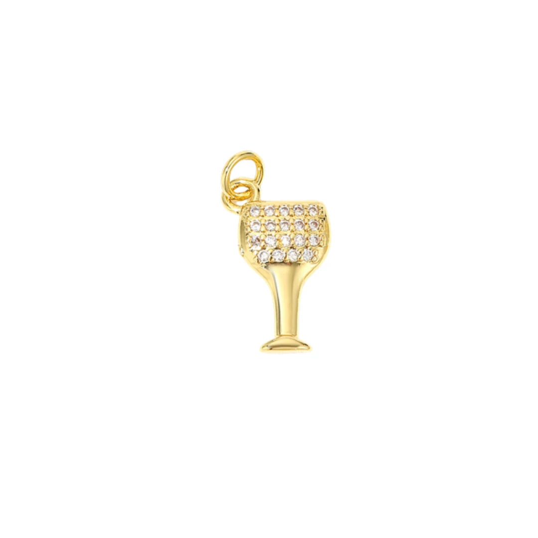 CZ Wine Glass Charm