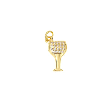 CZ Wine Glass Charm