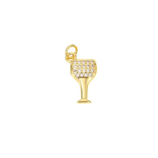 CZ Wine Glass Charm