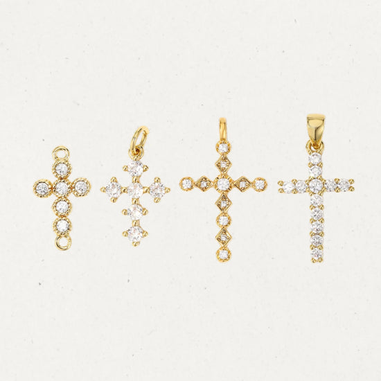 Vintage Diamond Cross Connector Charm - collection