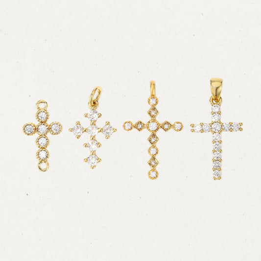 Vintage Diamond Cross Connector Charm - collection