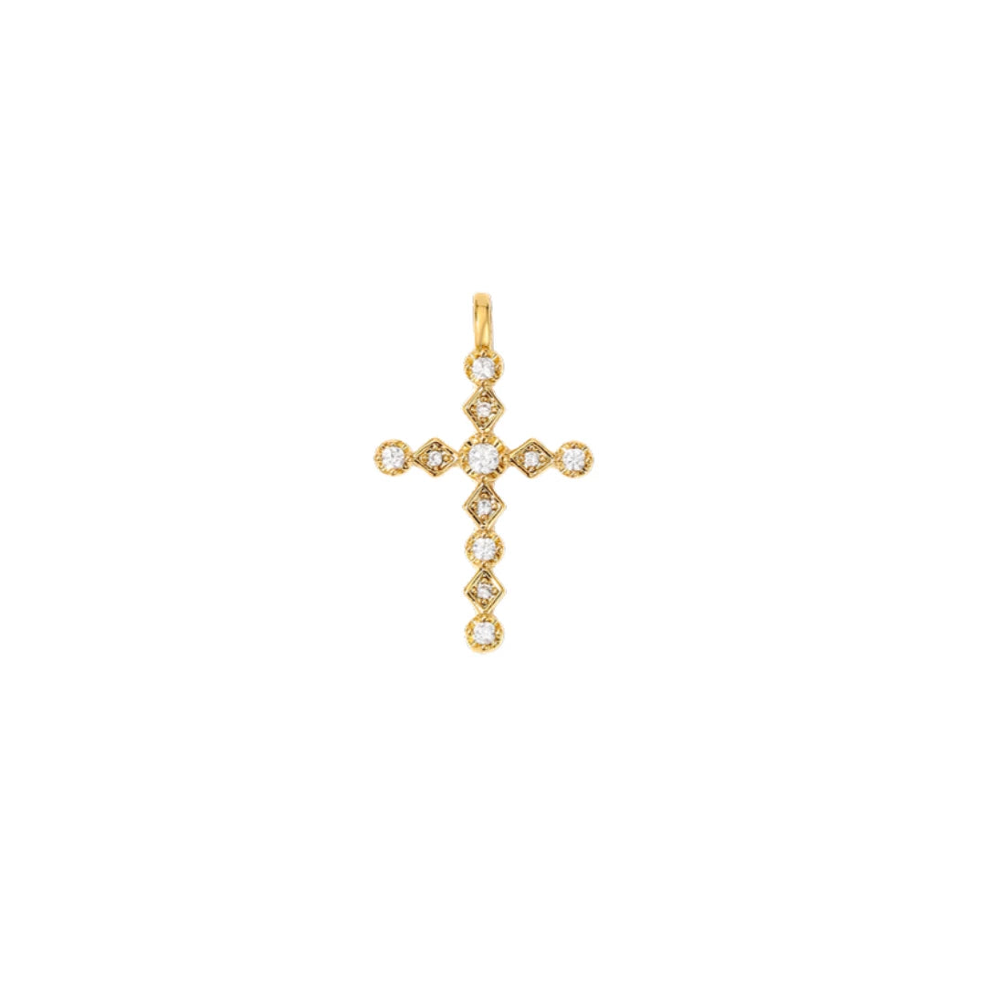 Vintage CZ Cross Charm