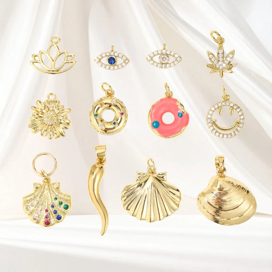 CZ Leaf Charm - collection