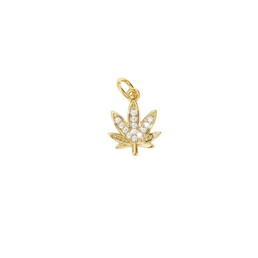 CZ Leaf Charm