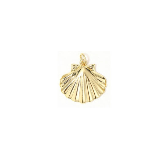 Gold Scallop Shell Charm