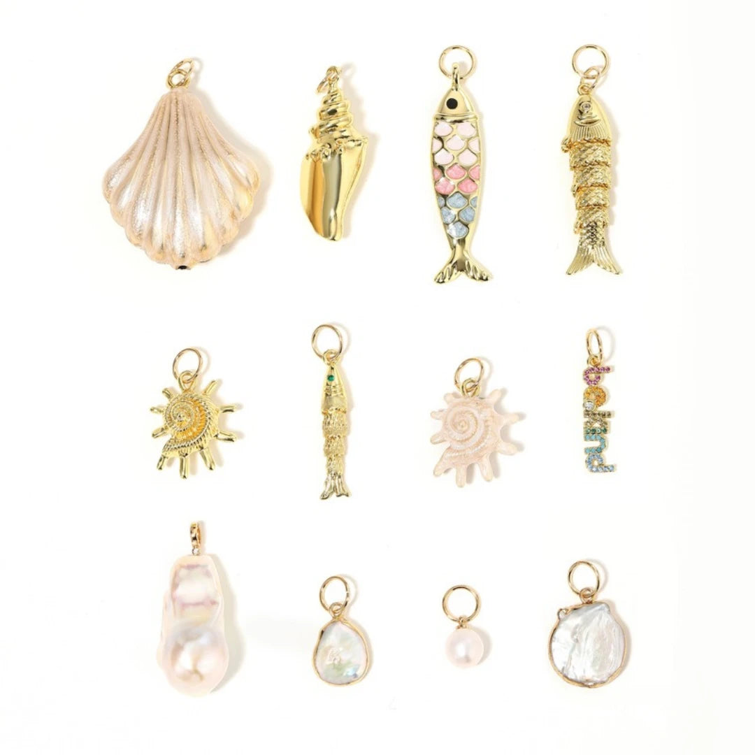 White Sunburst Shell Charm - collection