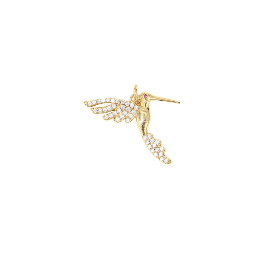 CZ Hummingbird Charm