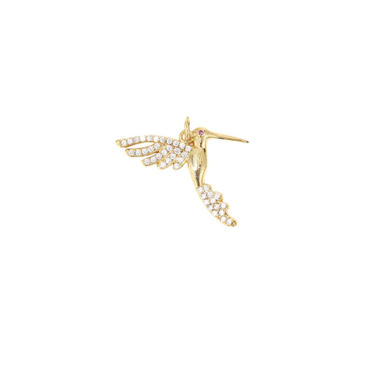 CZ Hummingbird Charm