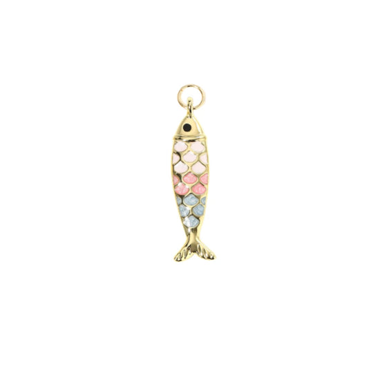 Pink and Blue Fish Charm