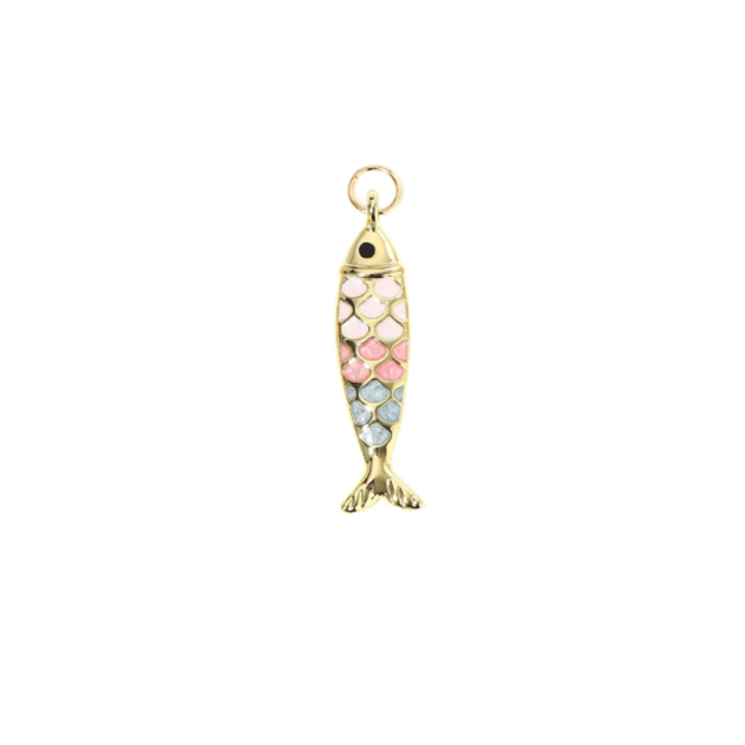 Pink and Blue Fish Charm