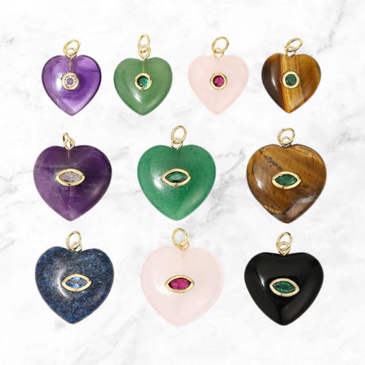 Large Amethyst Heart Charm - collection