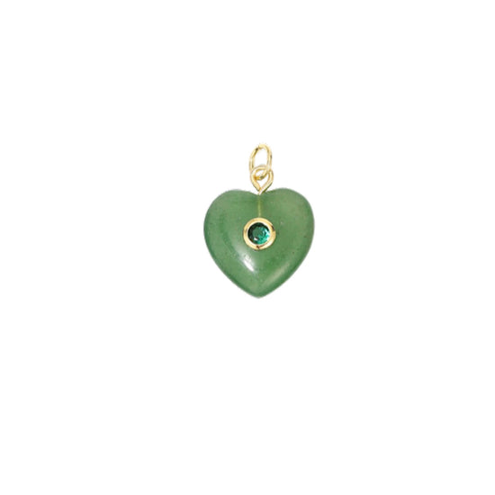 Small Green Aventurine Heart Charm