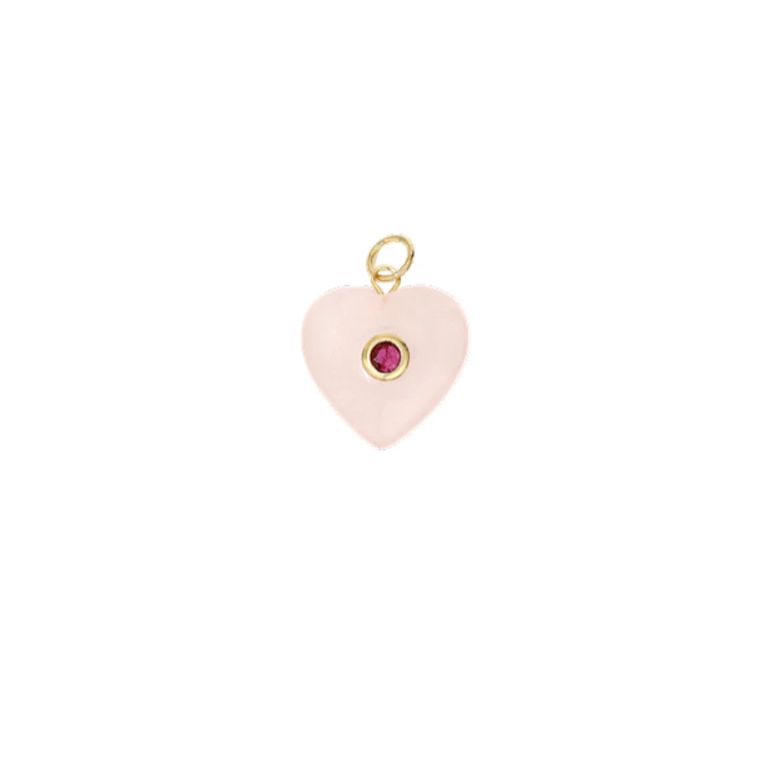 Small Rose Quartz Heart Charm