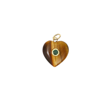Small Tiger's Eye Heart Charm