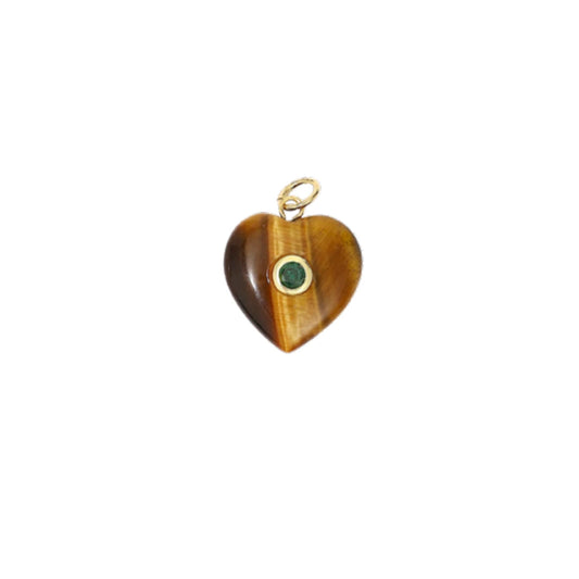 Small Tiger's Eye Heart Charm