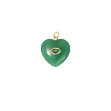 Large Green Aventurine Heart Charm